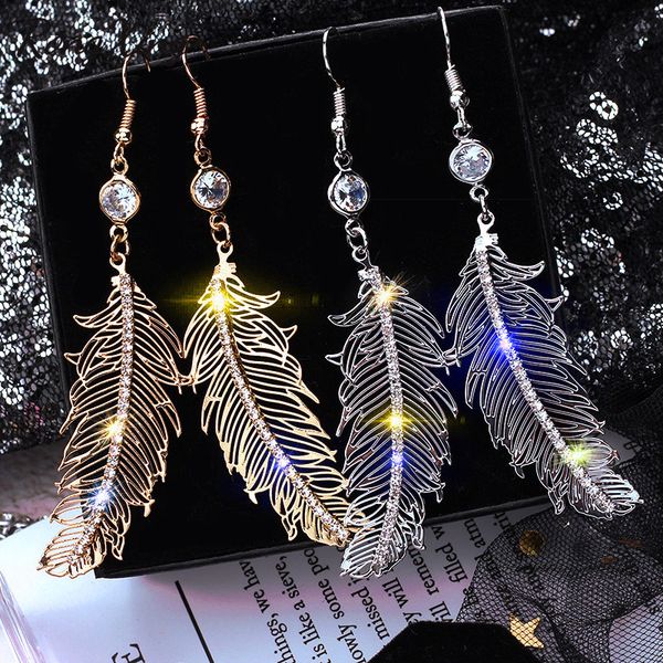 rongxing shining rhinestone gold/silver long dangle feather earrings for women boho jewelry female vintage fashion drop earrings
rongxing shining rhinestone gold/silver long dangle feather earrings for women boho jewelry female vintage fashion drop earrings