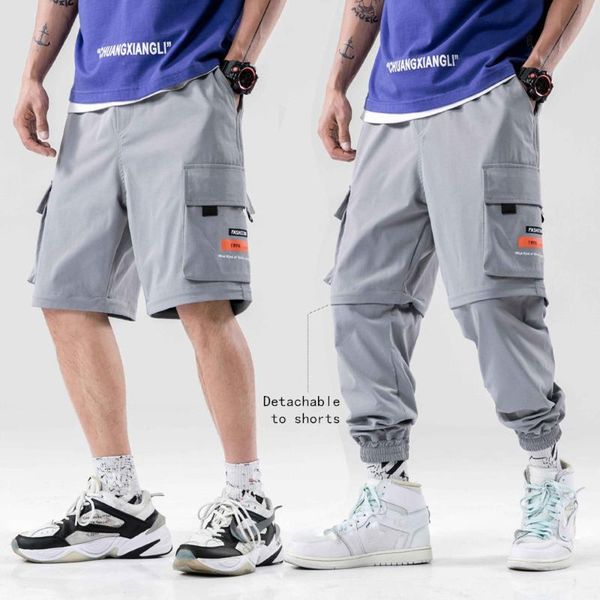 men's joggers fashion cargo detachable pant mutil pockets bandages feet casual sweatpants hip hop elastic waist harem trousers, Black
men's joggers fashion cargo detachable pant mutil pockets bandages feet casual sweatpants hip hop elastic waist harem trousers, Black