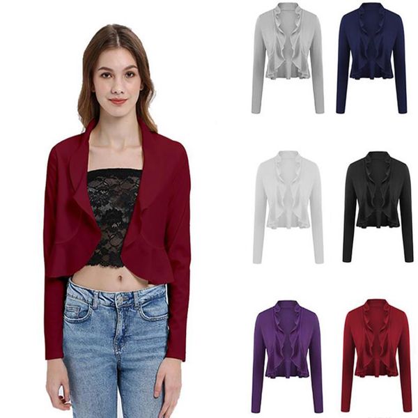 women casual long sleeve solid ruffles open front spring, summer, autumn cardigan casual, etc coat, Black;brown
women casual long sleeve solid ruffles open front spring, summer, autumn cardigan casual, etc coat, Black;brown