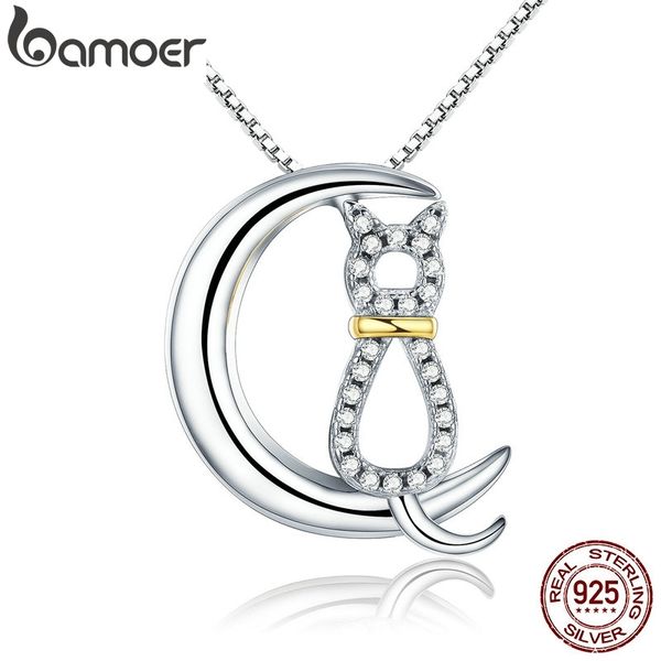 bamoer authentic 925 sterling silver fashion moon cat women necklaces clear cz luxury sterling silver jewelry scn122
bamoer authentic 925 sterling silver fashion moon cat women necklaces clear cz luxury sterling silver jewelry scn122