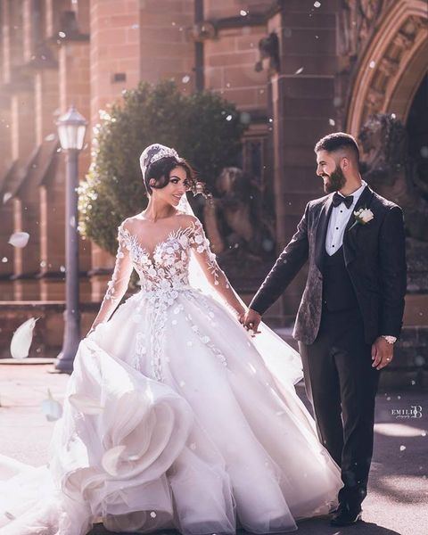 2019 new ball gown african wedding dresses crystal long sleeve beach wedding gowns princess country bridal gowns vestidos de novia, White
2019 new ball gown african wedding dresses crystal long sleeve beach wedding gowns princess country bridal gowns vestidos de novia, White
