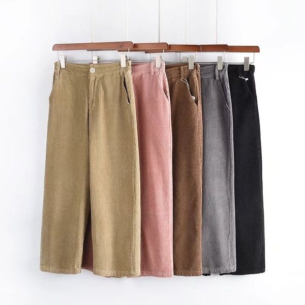 women trousers ladies pants womens new pants 2019 women autumn winter high waist wide leg pants casual loose corduroy cropped trousers, Black;white
women trousers ladies pants womens new pants 2019 women autumn winter high waist wide leg pants casual loose corduroy cropped trousers, Black;white