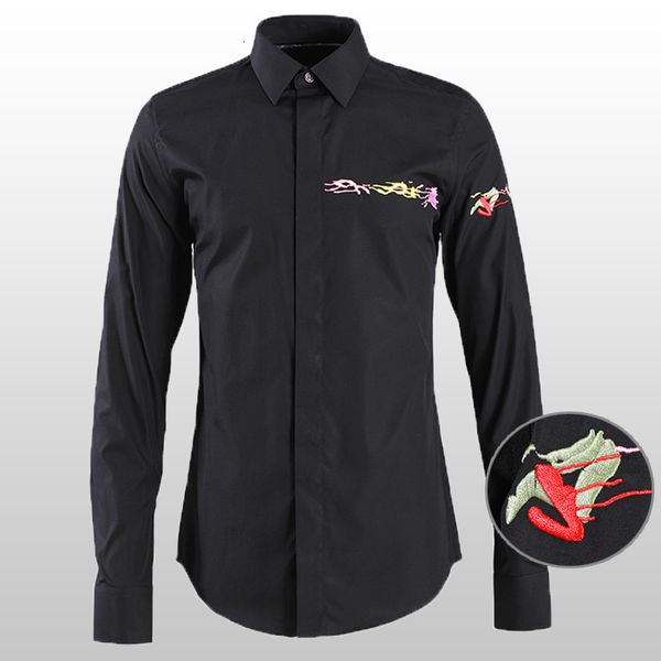 solid color mens shirts luxury embroidery long sleeve slim fit mens dress shirts plus size 4xl party male, White;black
solid color mens shirts luxury embroidery long sleeve slim fit mens dress shirts plus size 4xl party male, White;black