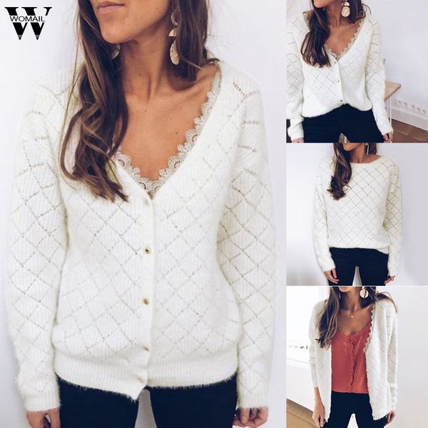 womail womens coats women long sleeve solid color lace neck fleece v ncek button sweater coat women abrigo 2019 s, Black;brown
womail womens coats women long sleeve solid color lace neck fleece v ncek button sweater coat women abrigo 2019 s, Black;brown