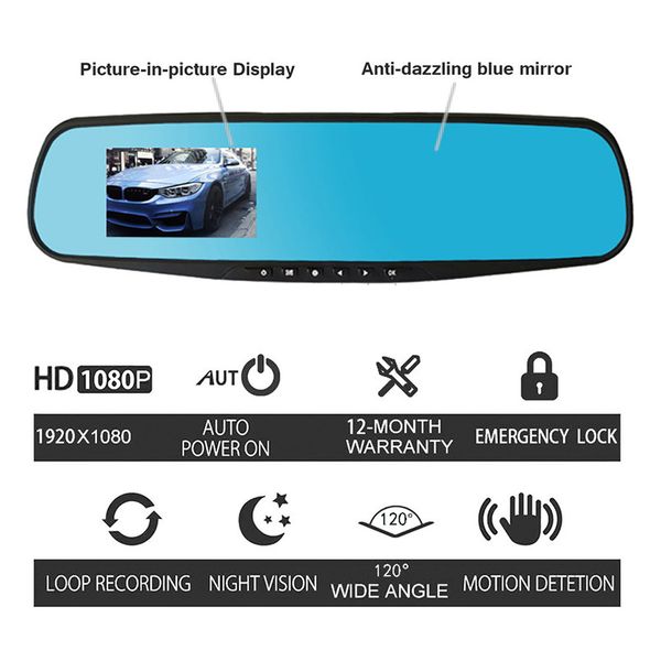 hd 1080p rearview dashcam auto recorder video car dvr dash cam 2.8" dvr car mirror rear view camera len dash camera
hd 1080p rearview dashcam auto recorder video car dvr dash cam 2.8" dvr car mirror rear view camera len dash camera
