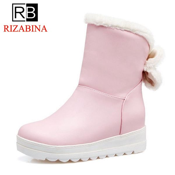 rizabina fashion women wedges snow boots bowknot thick fur warm shoes women winter mid calf boots plus fur shoes size 30-42, Black
rizabina fashion women wedges snow boots bowknot thick fur warm shoes women winter mid calf boots plus fur shoes size 30-42, Black