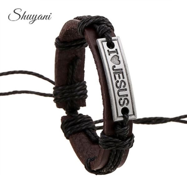 i love jesus letter id bracelets couples genuine leather strap rope wrap bracelet wrist band fashion christian religious jewelry, Golden;silver
i love jesus letter id bracelets couples genuine leather strap rope wrap bracelet wrist band fashion christian religious jewelry, Golden;silver