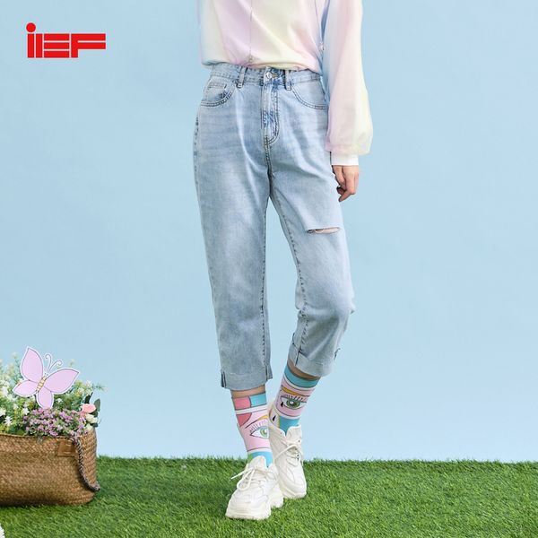 ief summer women hole jeans fashion high waist zipper loose female ankle-length pants 1301x-d5921-8, Blue
ief summer women hole jeans fashion high waist zipper loose female ankle-length pants 1301x-d5921-8, Blue