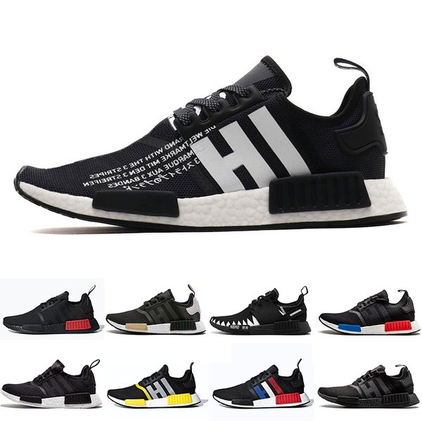 

2019 new nmd runner r1 primeknit triple black white bee nmds designer running shoes for men women oreo nmds runner sports sneakers 36-45