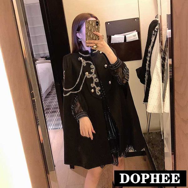 black shawl cloak tweed coat women's autumn and winter long coat british hepburn wind metal decoration loose woolen poncho cape
black shawl cloak tweed coat women's autumn and winter long coat british hepburn wind metal decoration loose woolen poncho cape