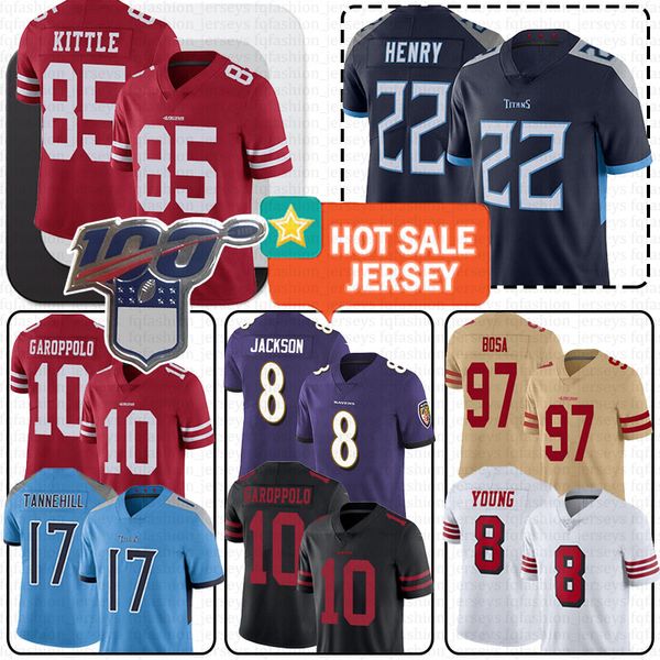 97 nick bosa san francisco 22 derrick henry jerseys 49er 85 george kittle 10 jimmy garoppolo 17 ryan tannehill 8 lamar jackson titan, Black;red
97 nick bosa san francisco 22 derrick henry jerseys 49er 85 george kittle 10 jimmy garoppolo 17 ryan tannehill 8 lamar jackson titan, Black;red