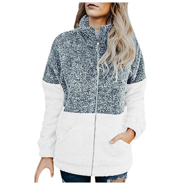 contrast plush jackets coats women 2019 autumn winter warm cardigan casual loose coat woman zipper full sleeve pockets coats, Black;white
contrast plush jackets coats women 2019 autumn winter warm cardigan casual loose coat woman zipper full sleeve pockets coats, Black;white