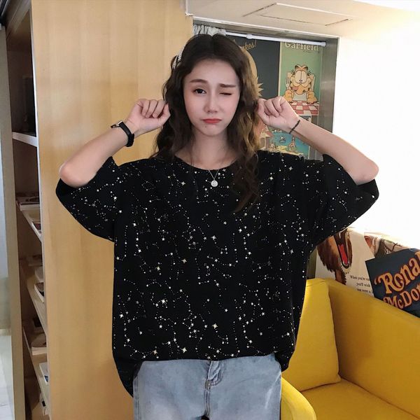 summer 2020 korean version of the new bronzing or cotton clothes women's clothes t shirt, White
summer 2020 korean version of the new bronzing or cotton clothes women's clothes t shirt, White