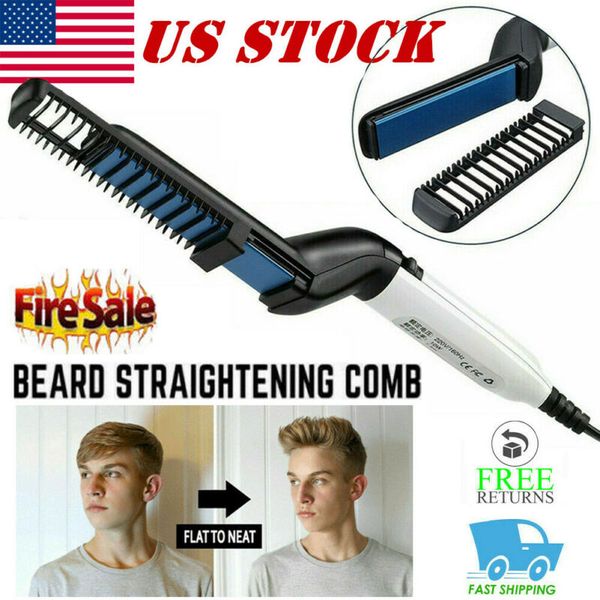 hair straightener for men multifunctional curling electric brush beard comb iron, Blue;gray
hair straightener for men multifunctional curling electric brush beard comb iron, Blue;gray