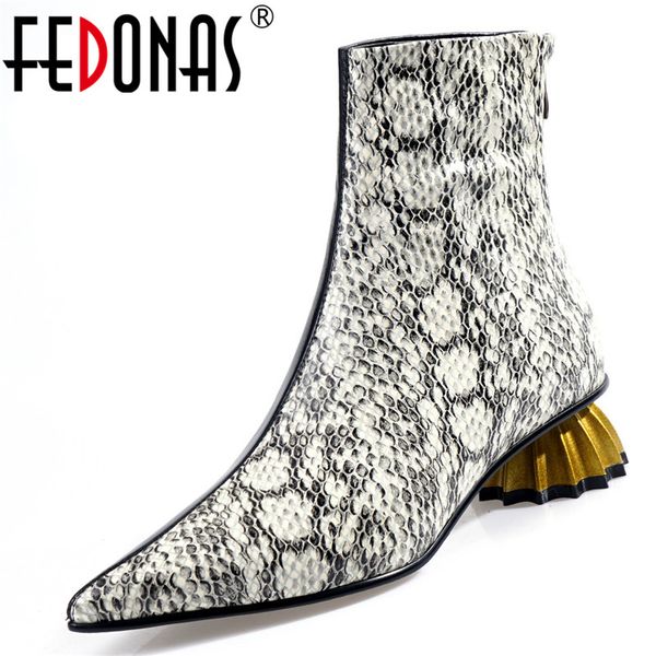 fedonas fashion patchwork genuine leather boots strange heels women ankle boots elegant short party shoes woman, Black
fedonas fashion patchwork genuine leather boots strange heels women ankle boots elegant short party shoes woman, Black