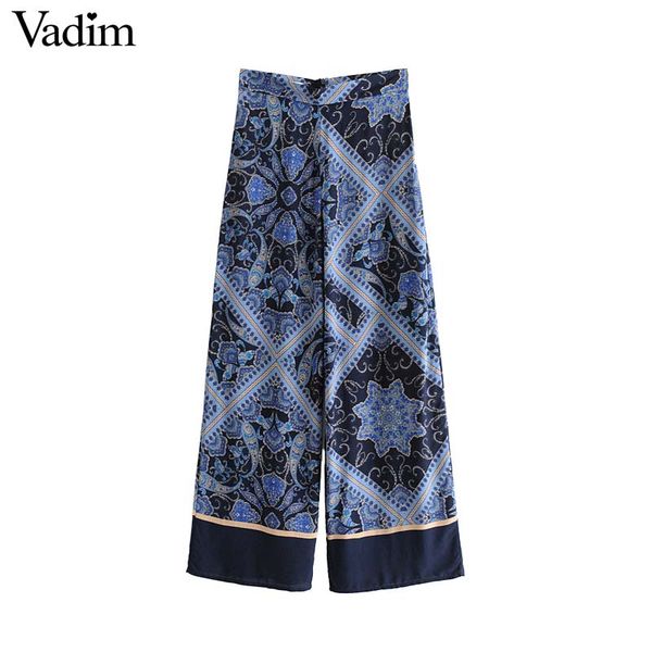 vadim women retro floral print wide leg long pants back zipper design straight female vintage casual wear trousers ka927, Black;white
vadim women retro floral print wide leg long pants back zipper design straight female vintage casual wear trousers ka927, Black;white