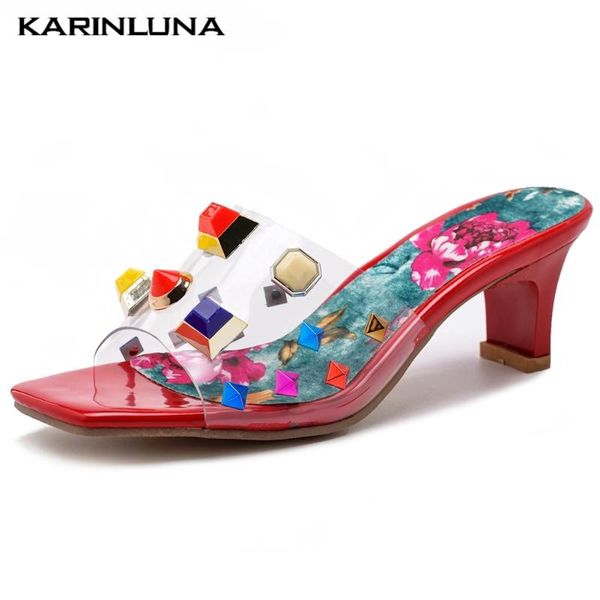 karin new trendy plus size 43 colorful rivets high heels transparent women shoes sandals slipper mules pumps, Black
karin new trendy plus size 43 colorful rivets high heels transparent women shoes sandals slipper mules pumps, Black