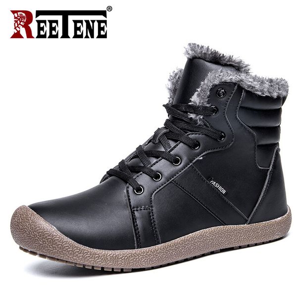 reetene super warm winter men's boots fur handmade winter warmest snow boots plush men vintage casual men shoes 37-47, Black
reetene super warm winter men's boots fur handmade winter warmest snow boots plush men vintage casual men shoes 37-47, Black