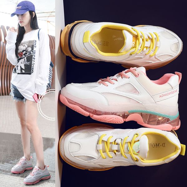 mesh breathable casual shoes 2019 new jelly thick-soled sports shoes spring and summer 100-match old dad's net shoes, Black
mesh breathable casual shoes 2019 new jelly thick-soled sports shoes spring and summer 100-match old dad's net shoes, Black