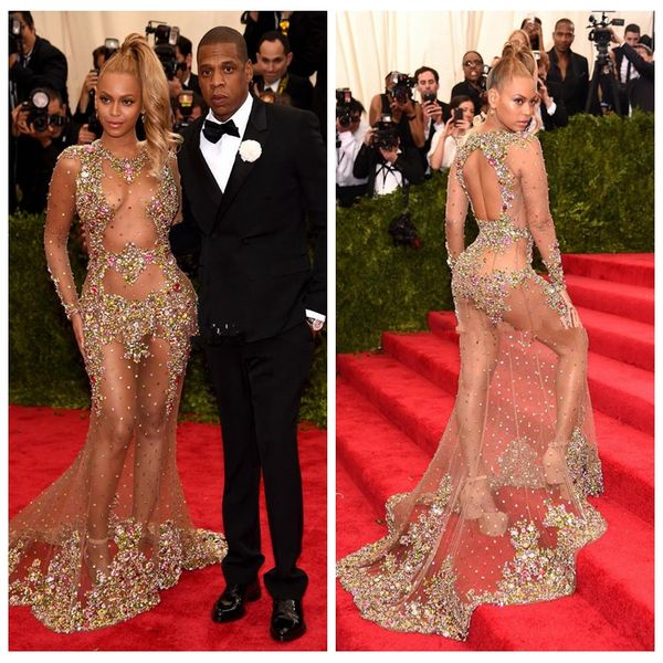 2019 sheer scoop mermaid celebrity dresses slim colorful crystal beaded see through red carpet beyonce jay met gala prom party gowns, Black
2019 sheer scoop mermaid celebrity dresses slim colorful crystal beaded see through red carpet beyonce jay met gala prom party gowns, Black