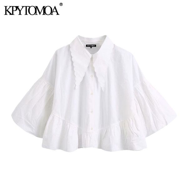 kpytomoa women 2020 sweet fashion buttons ruffled cropped blouses vintage wide lapel collar puff sleeve female shirts chic, White
kpytomoa women 2020 sweet fashion buttons ruffled cropped blouses vintage wide lapel collar puff sleeve female shirts chic, White
