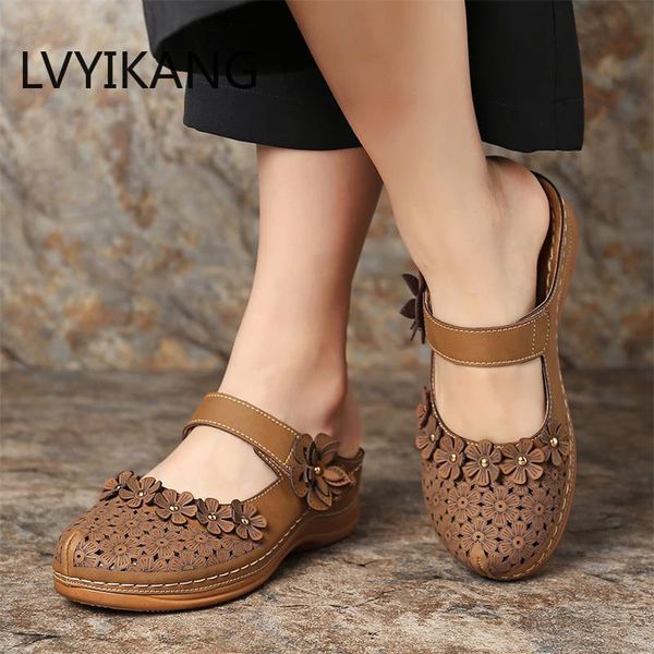 summer personality women flat sandals hollow out retro flower round toe ladies shoes plus size super soft female buckle slippers, Black
summer personality women flat sandals hollow out retro flower round toe ladies shoes plus size super soft female buckle slippers, Black