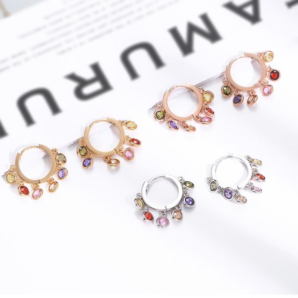 2019 colorful zircon hoop earrings for women queen rose gold silver circle round small earrings hoops fashion jewelry accessory, Golden
2019 colorful zircon hoop earrings for women queen rose gold silver circle round small earrings hoops fashion jewelry accessory, Golden