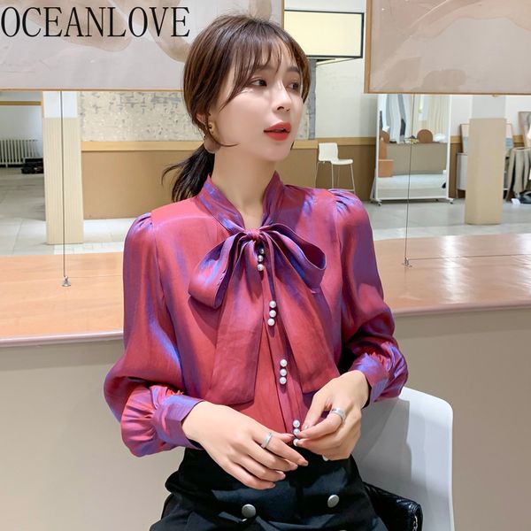 oceanlove solid glossy bow blouses women work fashion spring beading 2020 shirts korean long sleeve elegant blusas 14880, White
oceanlove solid glossy bow blouses women work fashion spring beading 2020 shirts korean long sleeve elegant blusas 14880, White