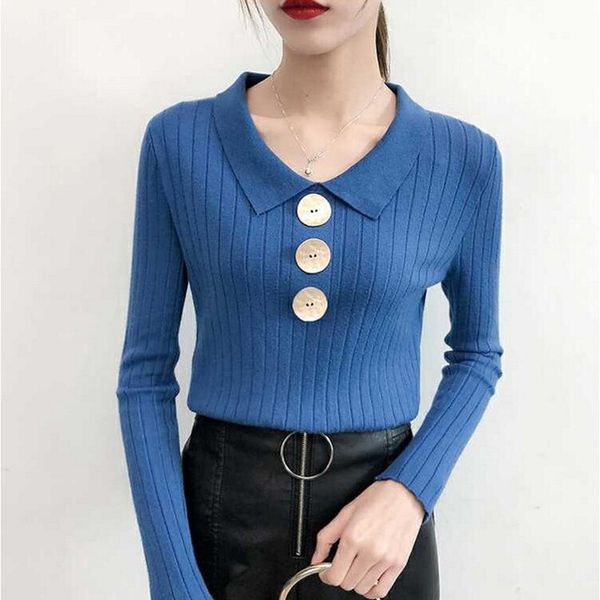 slim casual women sweater solid color pullovers long sleeve button v-neck chic sweater female slim knit soft jumper hot, White;black
slim casual women sweater solid color pullovers long sleeve button v-neck chic sweater female slim knit soft jumper hot, White;black