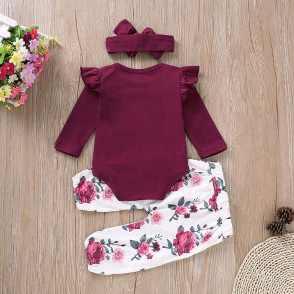 3pcs newborn baby girls clothes romper floral pants headband outfits set clothes, White
3pcs newborn baby girls clothes romper floral pants headband outfits set clothes, White