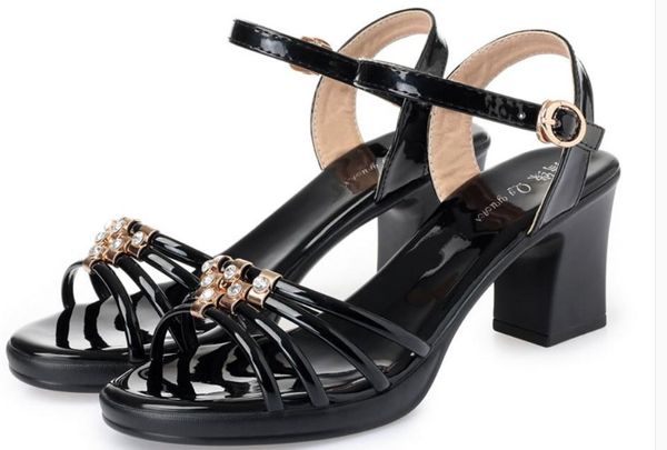 2019 women's sandals in summer with new style high heel coarse heel waterproof table @83, Black
2019 women's sandals in summer with new style high heel coarse heel waterproof table @83, Black
