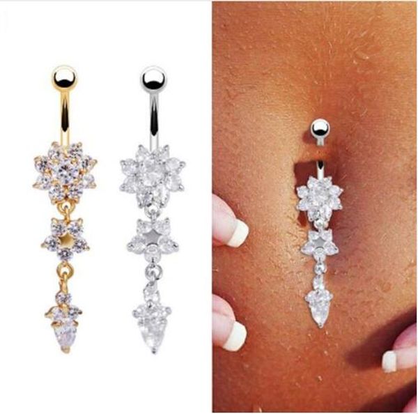 belly bars belly button rings belly piercing cz crystal flower body jewelry navel piercing rings drop shipping, Silver
belly bars belly button rings belly piercing cz crystal flower body jewelry navel piercing rings drop shipping, Silver