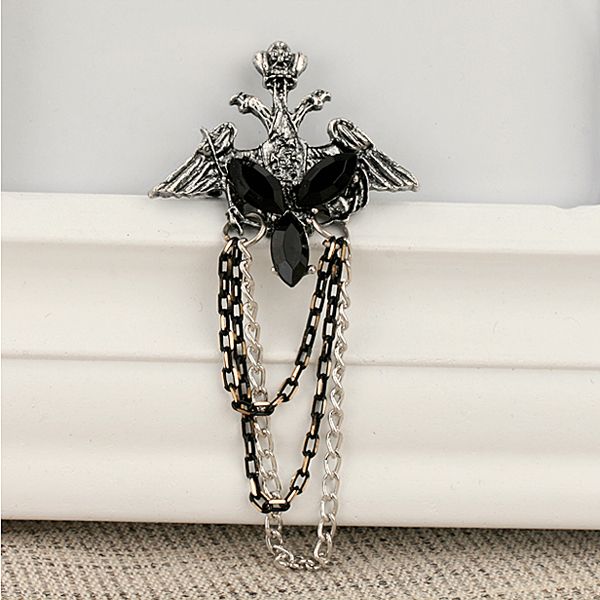 gothic punk alloy chain black lucite tassel crown lapel stick brooch pin tassel chain for suit, Gray
gothic punk alloy chain black lucite tassel crown lapel stick brooch pin tassel chain for suit, Gray