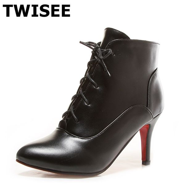 women mid calf boots lace up new style zapatos mujer warm point toe pumps woman party shoes comfort fashion cross tied, Black
women mid calf boots lace up new style zapatos mujer warm point toe pumps woman party shoes comfort fashion cross tied, Black