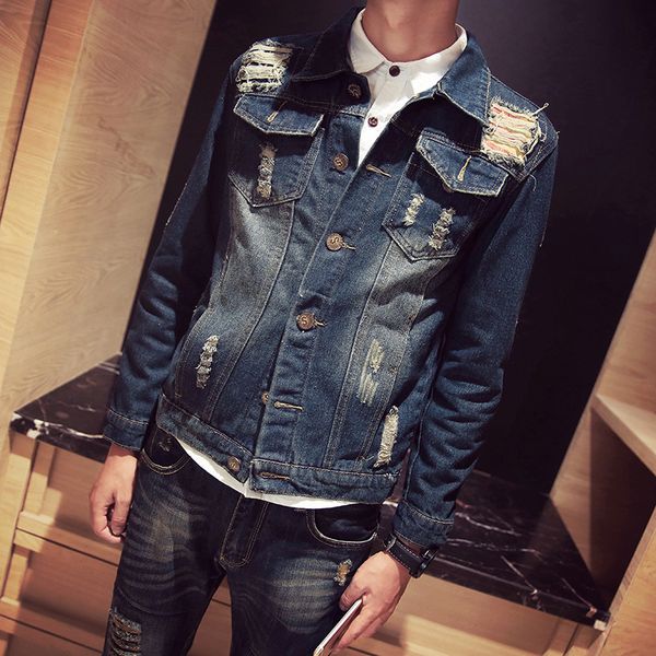 moto biker men denim jacket frayed winter jacket men turn-down collar mens clothing, Black;brown
moto biker men denim jacket frayed winter jacket men turn-down collar mens clothing, Black;brown
