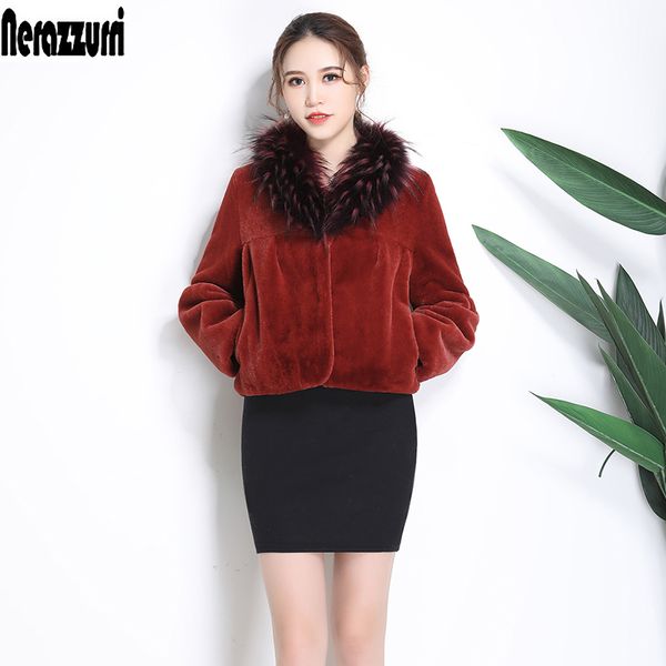 nerazzurri short faux fur coat women 2018 winter with fur collar cropped long sleeve plus size fake jacket 5xl 6xl, Black
nerazzurri short faux fur coat women 2018 winter with fur collar cropped long sleeve plus size fake jacket 5xl 6xl, Black