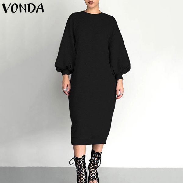 vonda plus size women dress 2019 autumn women long sleeve dress office ladies sweatshirt casual robe party mid-calf vestidos, Black;gray
vonda plus size women dress 2019 autumn women long sleeve dress office ladies sweatshirt casual robe party mid-calf vestidos, Black;gray