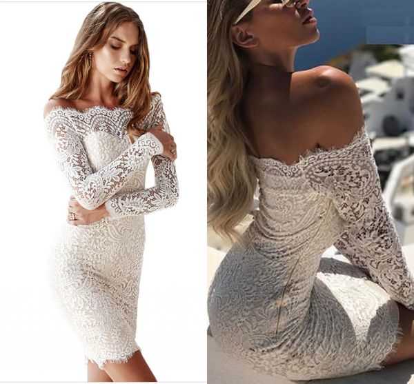 elegant off the shoulder full lace short cocktail dresses long sleeves mini homecoming prom dresses girls party gowns, Black
elegant off the shoulder full lace short cocktail dresses long sleeves mini homecoming prom dresses girls party gowns, Black