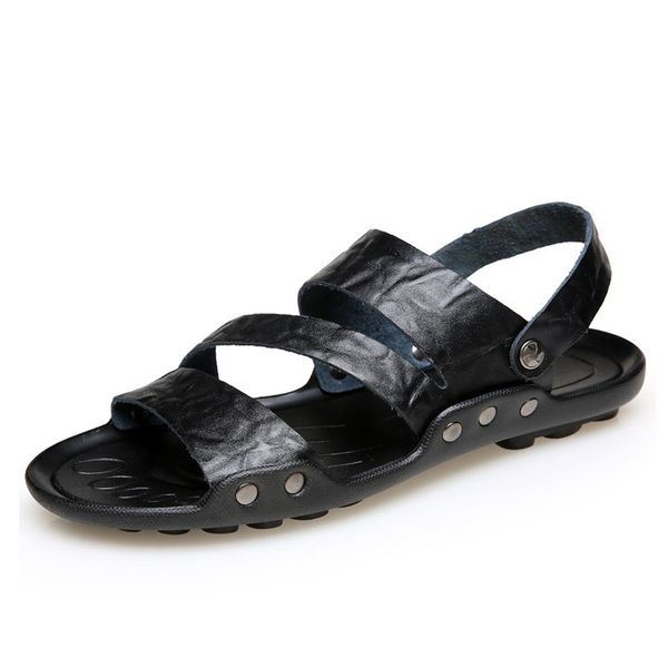 new arrive sandals for men pu leather men's sandals male shoes slip on comfortable men flats, Black
new arrive sandals for men pu leather men's sandals male shoes slip on comfortable men flats, Black