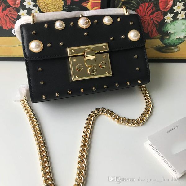 designer luxury crossbody shoulder bags handbags plain pearl chains bags lock letter pattern genuine leather high quality 
designer luxury crossbody shoulder bags handbags plain pearl chains bags lock letter pattern genuine leather high quality