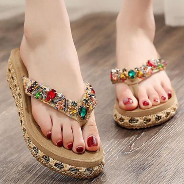 new rhinestones wedges flip flops summer clip toe thick bottom comfortable slippers fashion ladies casual beach shoes fa319, Black
new rhinestones wedges flip flops summer clip toe thick bottom comfortable slippers fashion ladies casual beach shoes fa319, Black