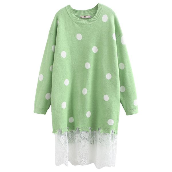 plus size casual essential sweaters 2019 autumn women fashion loose long sleeve polka dot lace hem knitting pullovers a2-9029, White;black
plus size casual essential sweaters 2019 autumn women fashion loose long sleeve polka dot lace hem knitting pullovers a2-9029, White;black