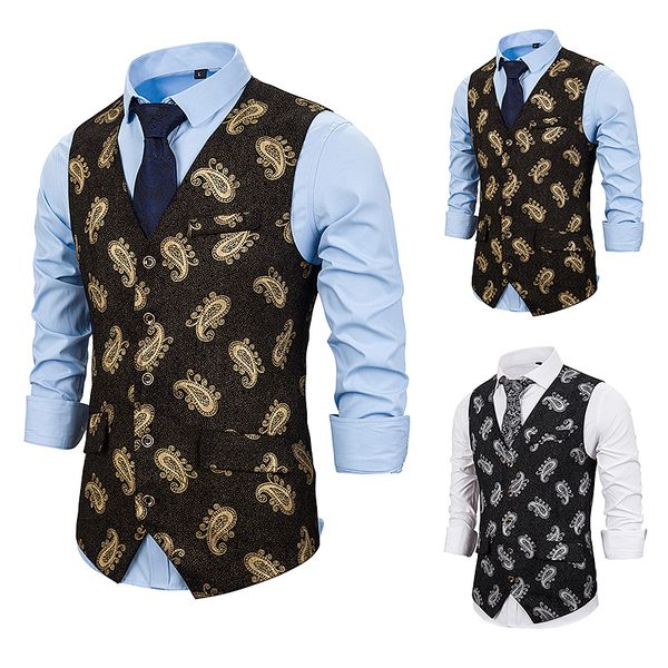 men flower vest casual business formal gentleman waistcoat single-breasted vests nice fashion print blazer vests men homme, Black;white
men flower vest casual business formal gentleman waistcoat single-breasted vests nice fashion print blazer vests men homme, Black;white