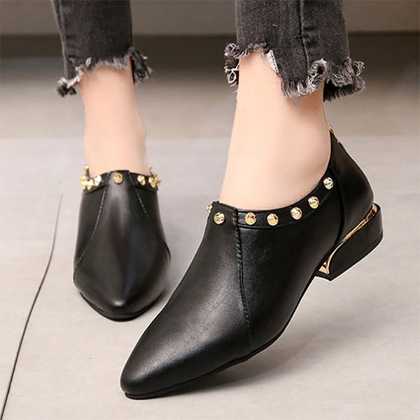 plus size 35-42 women shoes pointed toe oxfords shoes rivets dress low heels ladies woman flats zapatos mujer n7052, Black
plus size 35-42 women shoes pointed toe oxfords shoes rivets dress low heels ladies woman flats zapatos mujer n7052, Black