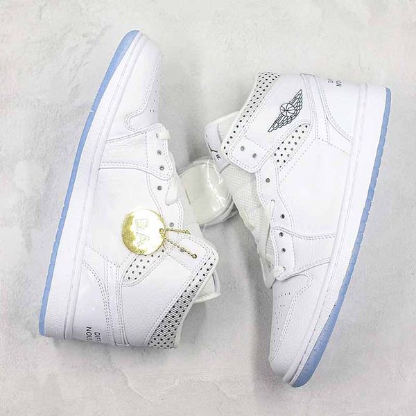 Nos Differences Nous Unissent Basketball Shoes 1s 2019 Designer White Yellow TOP Leather Mens Women Sport Sneaker