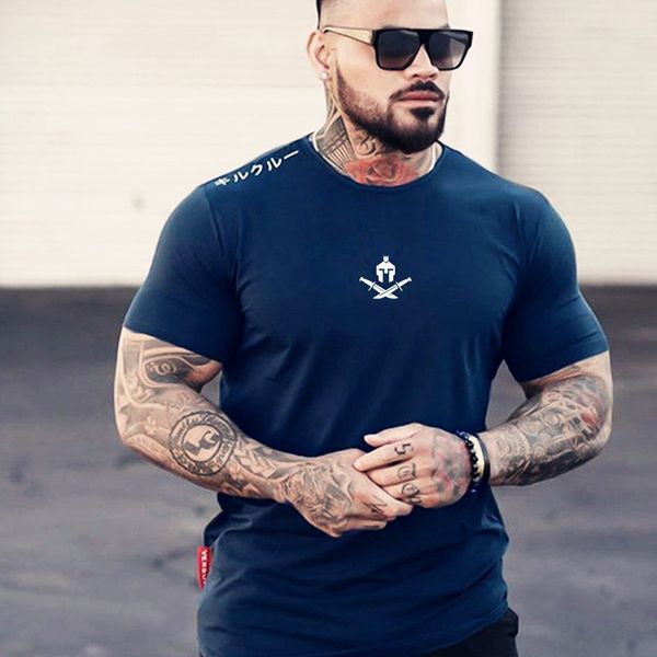 men short sleeve cotton t-shirt sports running t shirt men gym fitness bodybuilding workout tees male summer brand clothing, Black;blue
men short sleeve cotton t-shirt sports running t shirt men gym fitness bodybuilding workout tees male summer brand clothing, Black;blue