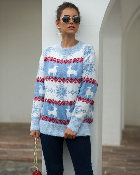 christmas womens designer sweater autumn winter long sleeve womens pullover sweaters ladies cartoon deer print sweaters, White;black
christmas womens designer sweater autumn winter long sleeve womens pullover sweaters ladies cartoon deer print sweaters, White;black