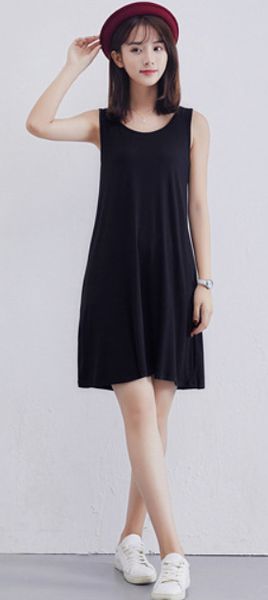 summer dress summer modale dress women's long sleeveless bottomed inner petticoat loose large outer vest skirt, Black;gray
summer dress summer modale dress women's long sleeveless bottomed inner petticoat loose large outer vest skirt, Black;gray