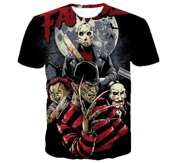 2019 freddy jason murderers horror movies fashion t shirt men/women 3d printed t-shirts harajuku tshirt streetwear k1316, White;black
2019 freddy jason murderers horror movies fashion t shirt men/women 3d printed t-shirts harajuku tshirt streetwear k1316, White;black