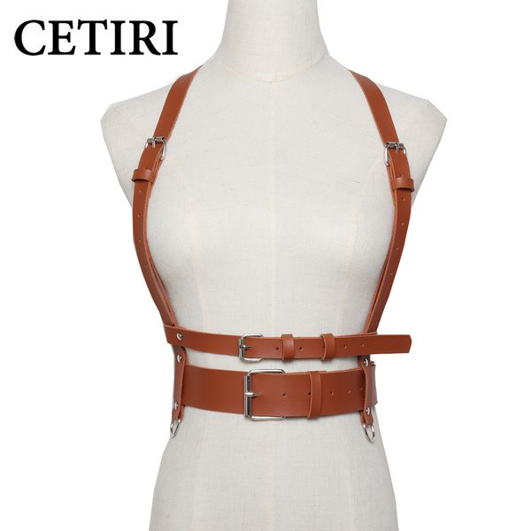 cetiri harajuku leather unique women handmade harness bra body bondage waist belts punk belts straps shoulder, Black;brown
cetiri harajuku leather unique women handmade harness bra body bondage waist belts punk belts straps shoulder, Black;brown